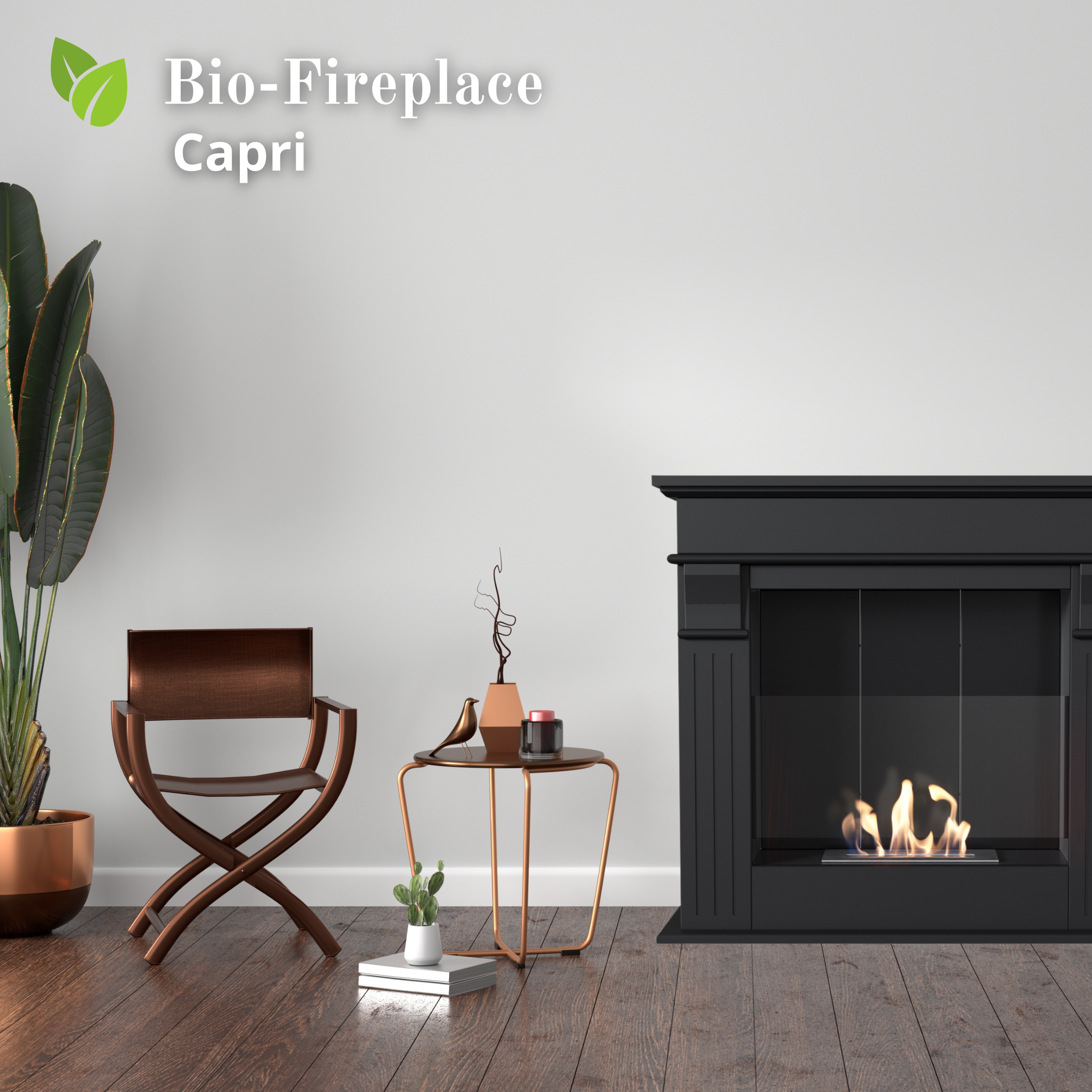 Portal Bio-fireplace CAPRI Black&nbsp; - CAPRI/FP/W