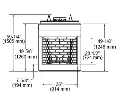 Majestic Cottagewood 36 Outdoor Wood Burning Fireplace with Refractory Panels