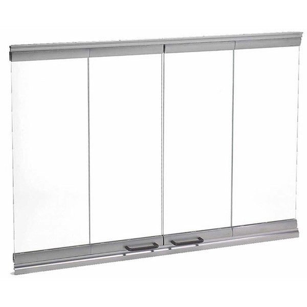 Outdoor Lifestyles Stainless Steel Bi-Fold Doors for 36-Inch Cottagewood Outdoor Wood Fireplace