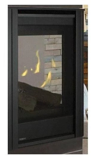 Outdoor Lifestyles Black Corner End Panel Firescreen Front for Corner Series Multi-Sided Gas Fireplace