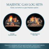 Majestic - 24" Grand Oak Log Set - 11pcs, 2 Tier-GO24