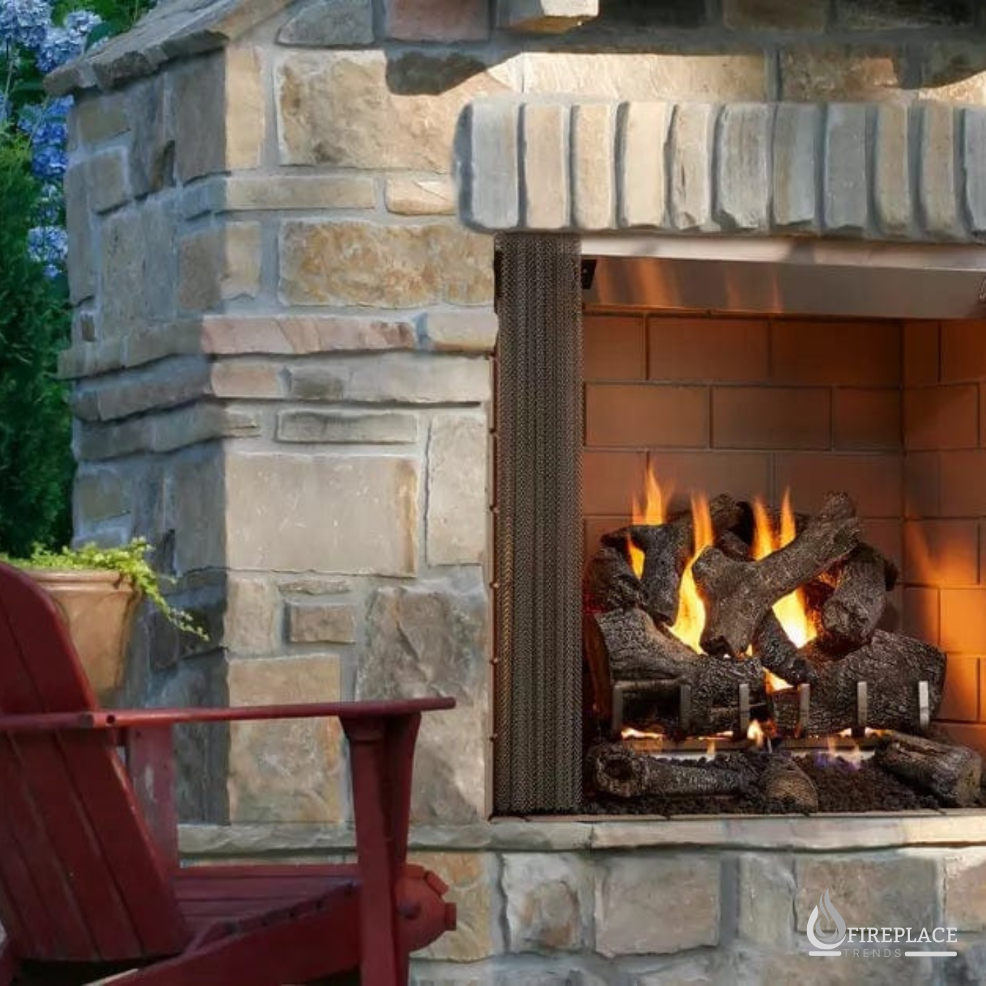 Majestic  - Castlewood 42 Outdoor Wood Burning Fireplace with Refractory Panels