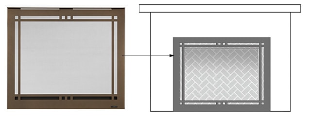 Majestic - Contemporary Rectangular Door 42" overlap front - Bronze-CRD42BZ