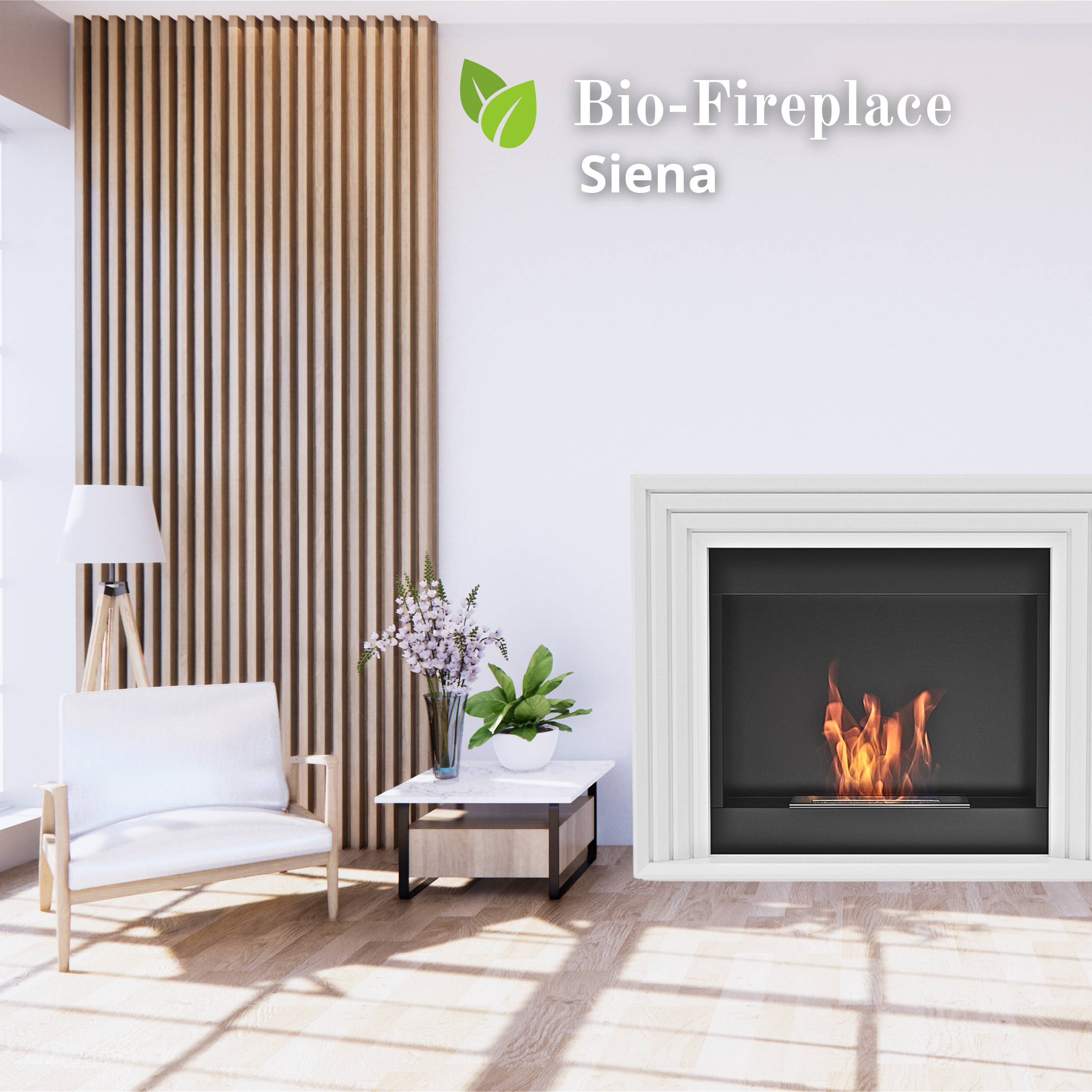 Portal Bio-fireplace SIENA white - SIENA/FP/W