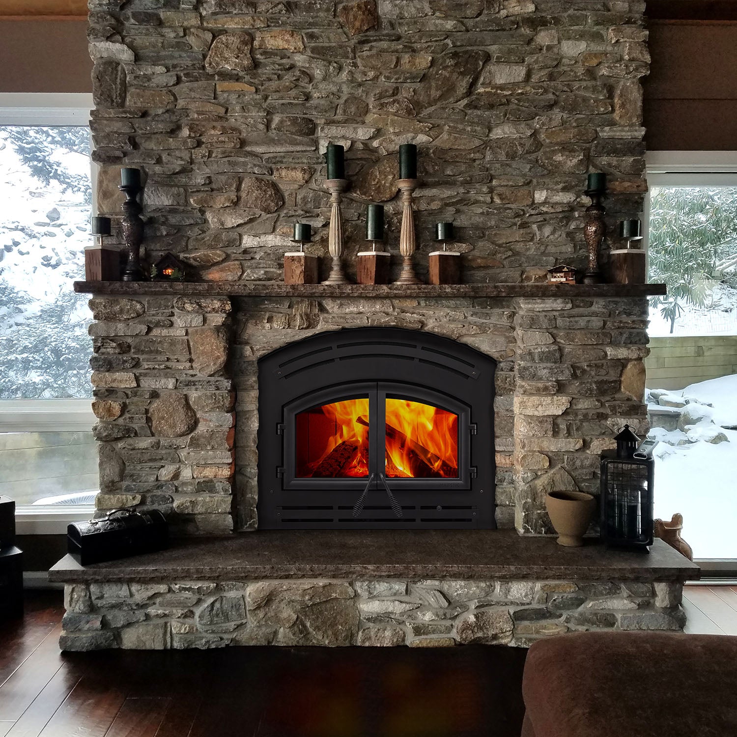 Wood Fireplace WarmMajic II Burning | FireplaceTrends.com