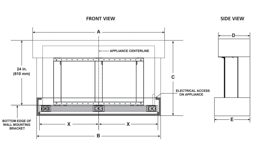 SimpliFire - Floating Mantel Kit for Scion 55, Primed MDF - SF-SCT55-MANTEL