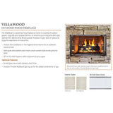 Majestic - Villawood 36" - Outdoor Wood Fireplace Firebox with Refractory Panels