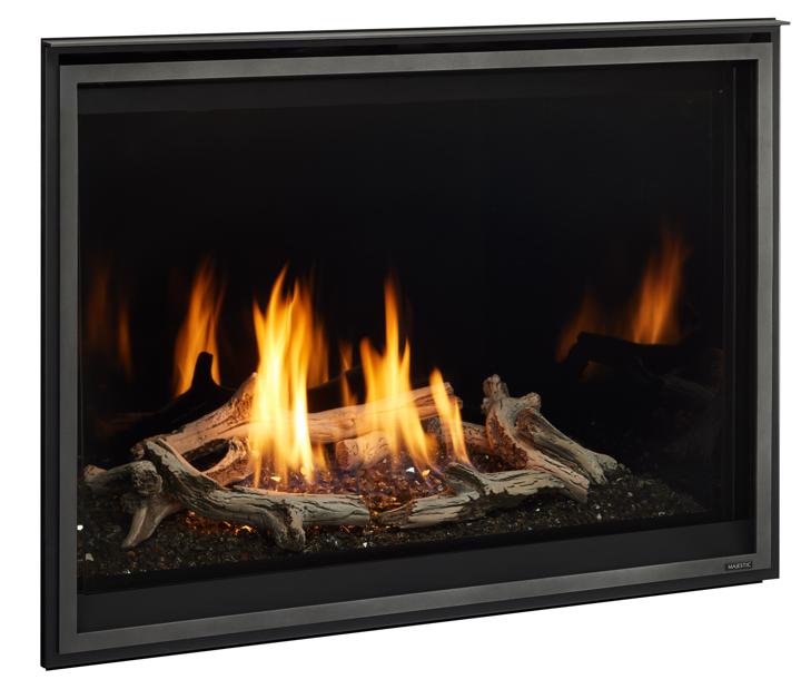 Majestic - Meridian 42" Modern Direct Vent Traditional Gas Fireplace with Intellifire Touch Ignition