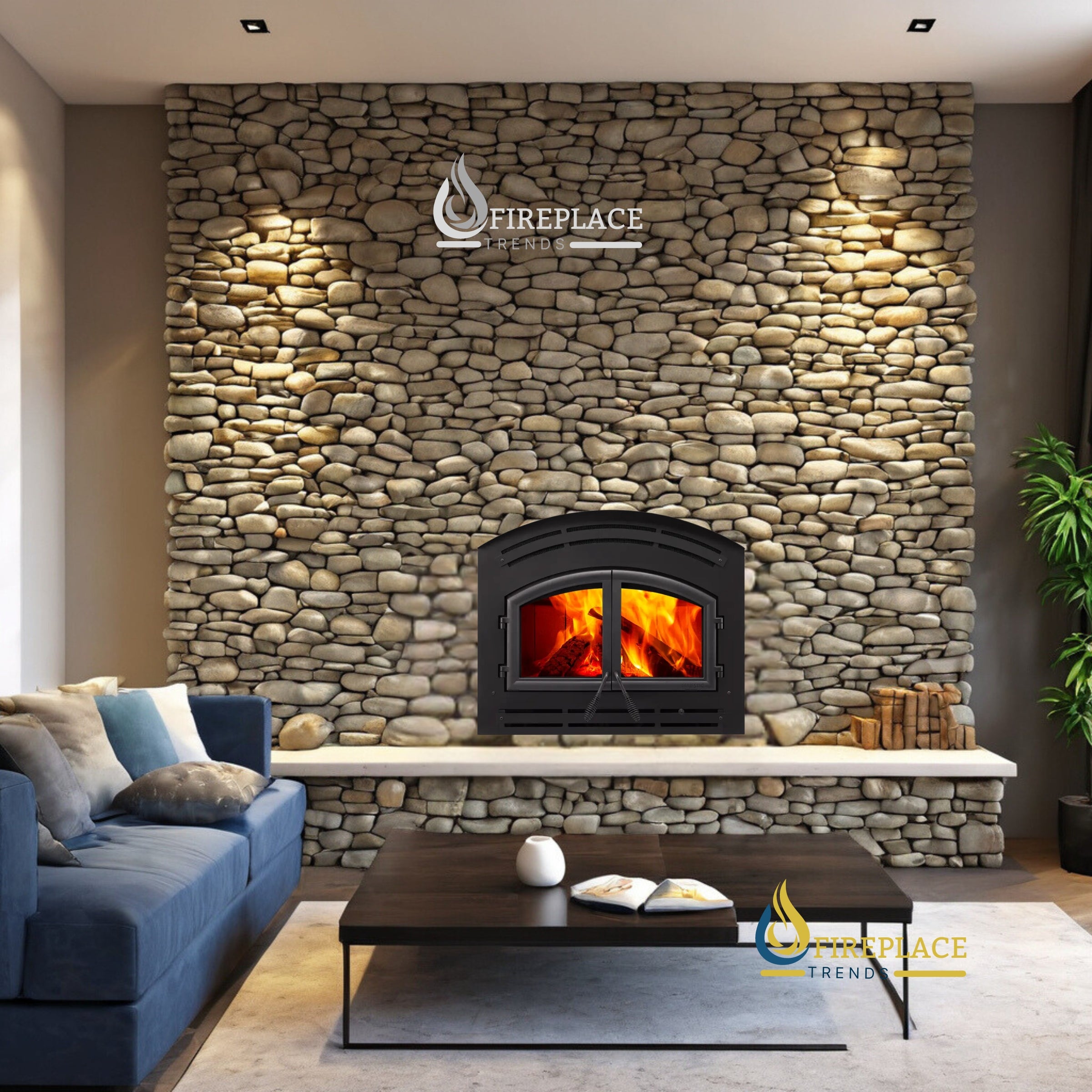 Majestic - Wood Fireplace WarmMajic II Burning - WARMMAJIC-II