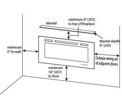 SimpliFire - 60" Allusion recessed linear electric fireplace -BK-ALL60-BK