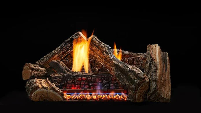 Monessen Hearth - 18", 24", 30" Burncrete Hybrid 7 pc Dynamo Log Set for use with Glow Getter 18, 24 30 inch burner - DY18-H, DY24-H, DY30-H