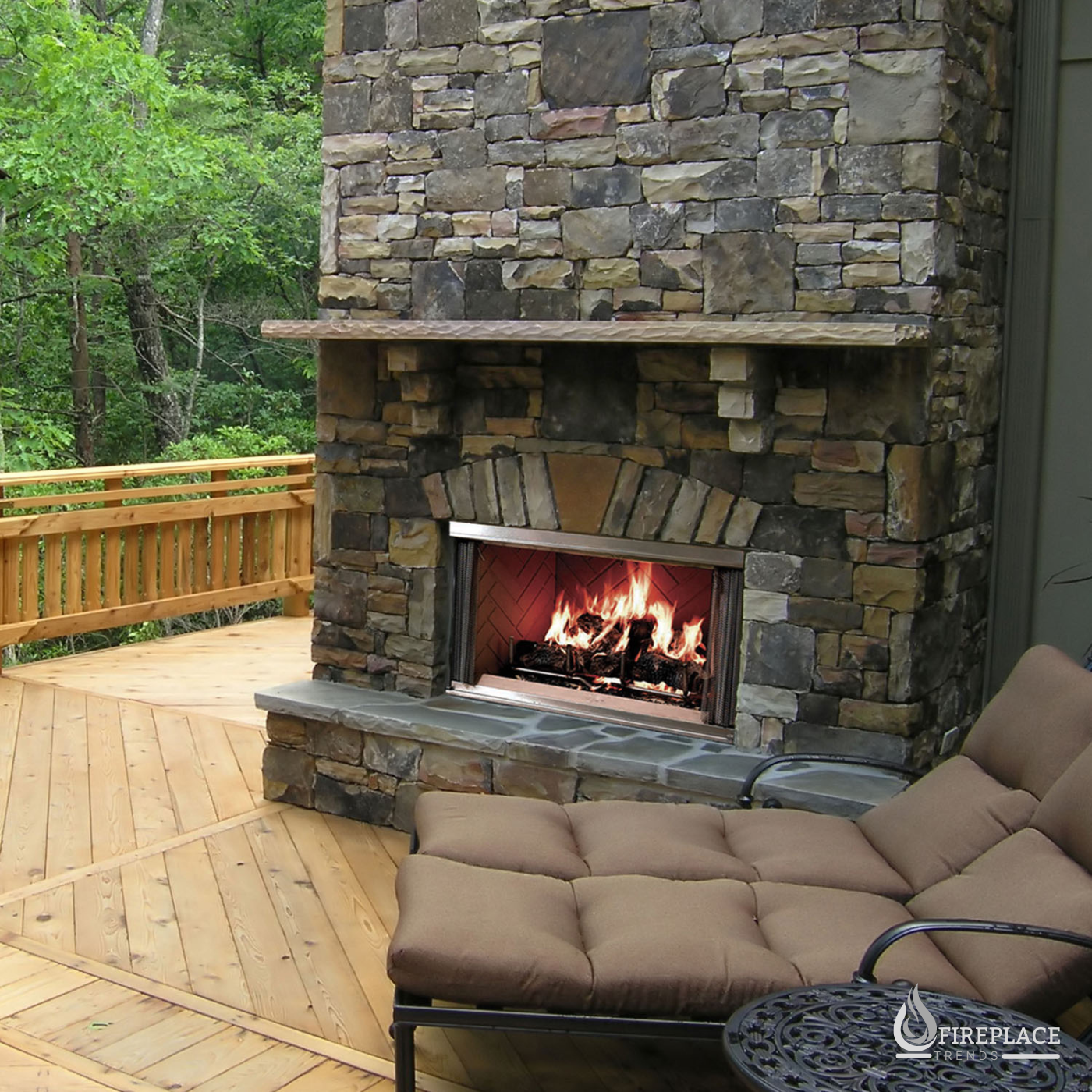 Majestic - Montana 42 Outdoor Stainless Steel Wood Burning Fireplace with Refractory Panels