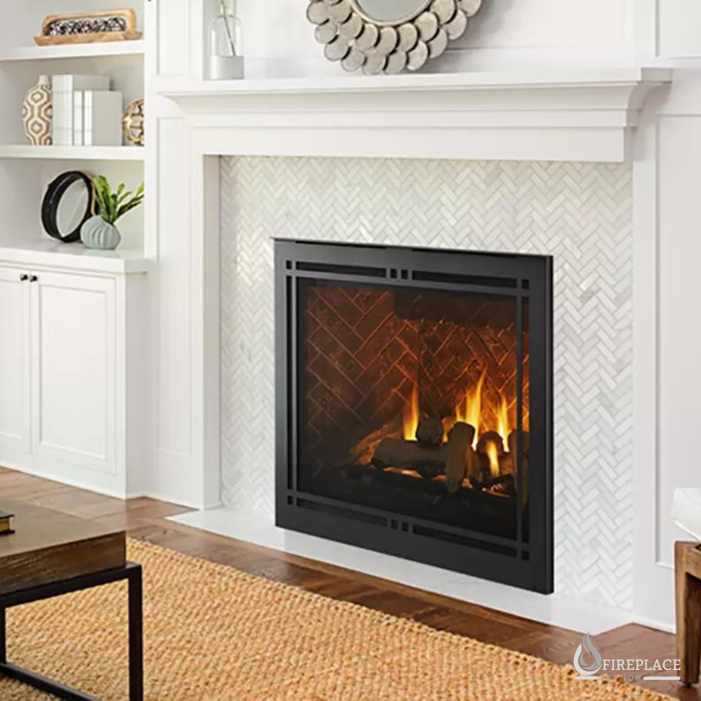 Majestic - Meridian 36" Modern Direct Vent Traditional Gas Fireplace with Intellifire Touch Ignition