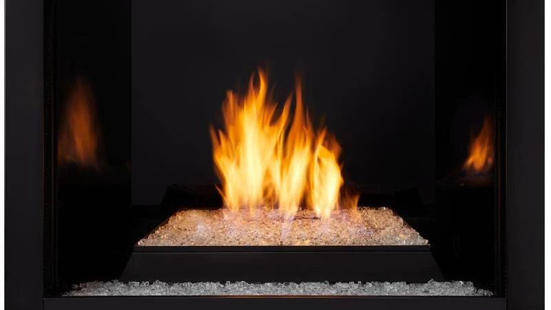 Monessen Hearth - 18" Contemporary Burner, 28,000/27,000 BTU, 2 Bags of Onyx Fire Glass, N.G/L.P - LYR18NV, LYR24-NV, LYR30-NV 
