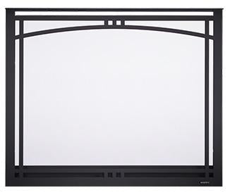 Majestic Manor Black Arched Overlap Fit Front for Meridian 36-Inch Fireplaces