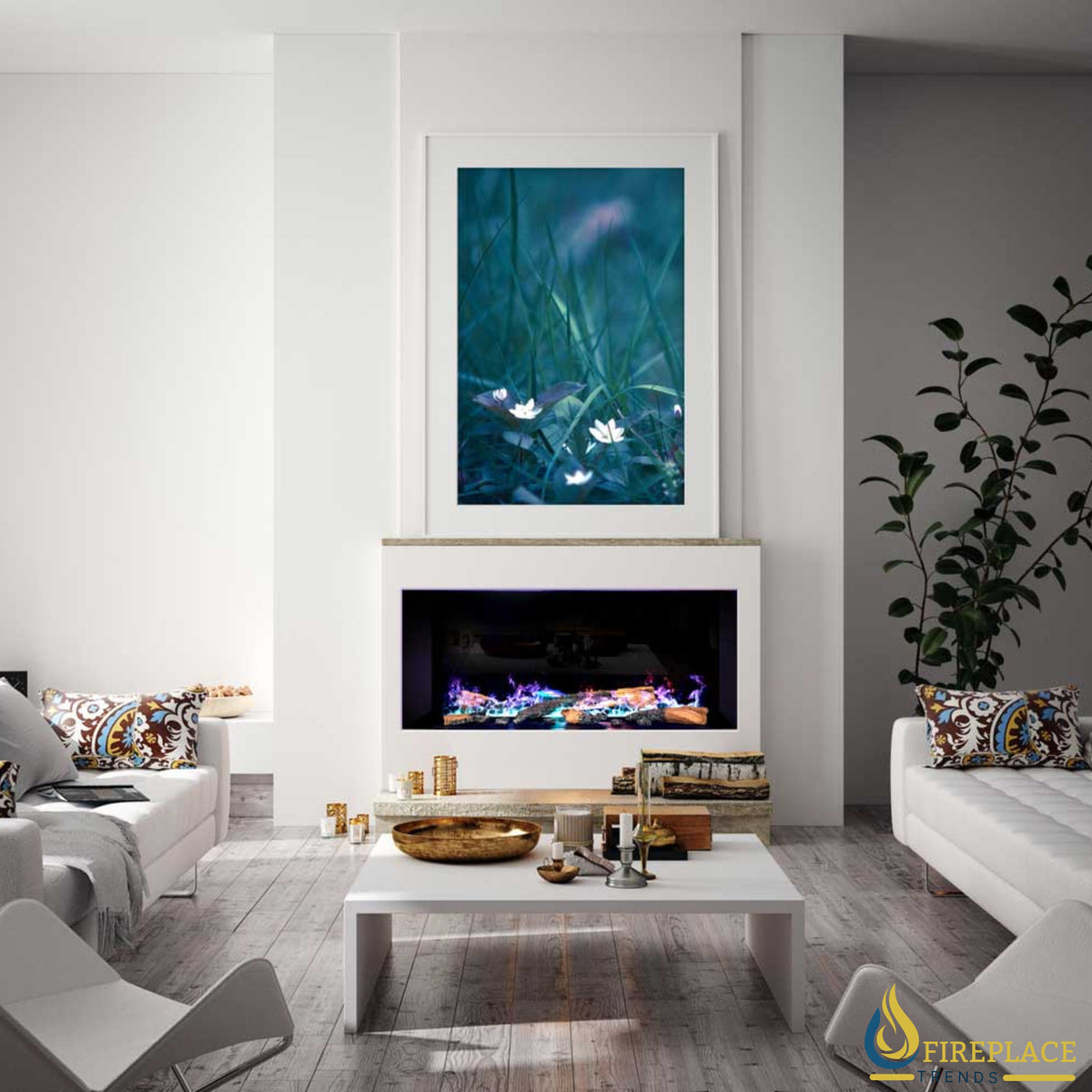 Netzero - 40" - Waterplace Electric Insert Fireplace - NZW40B, NZWP40B | Fireplace Trends
