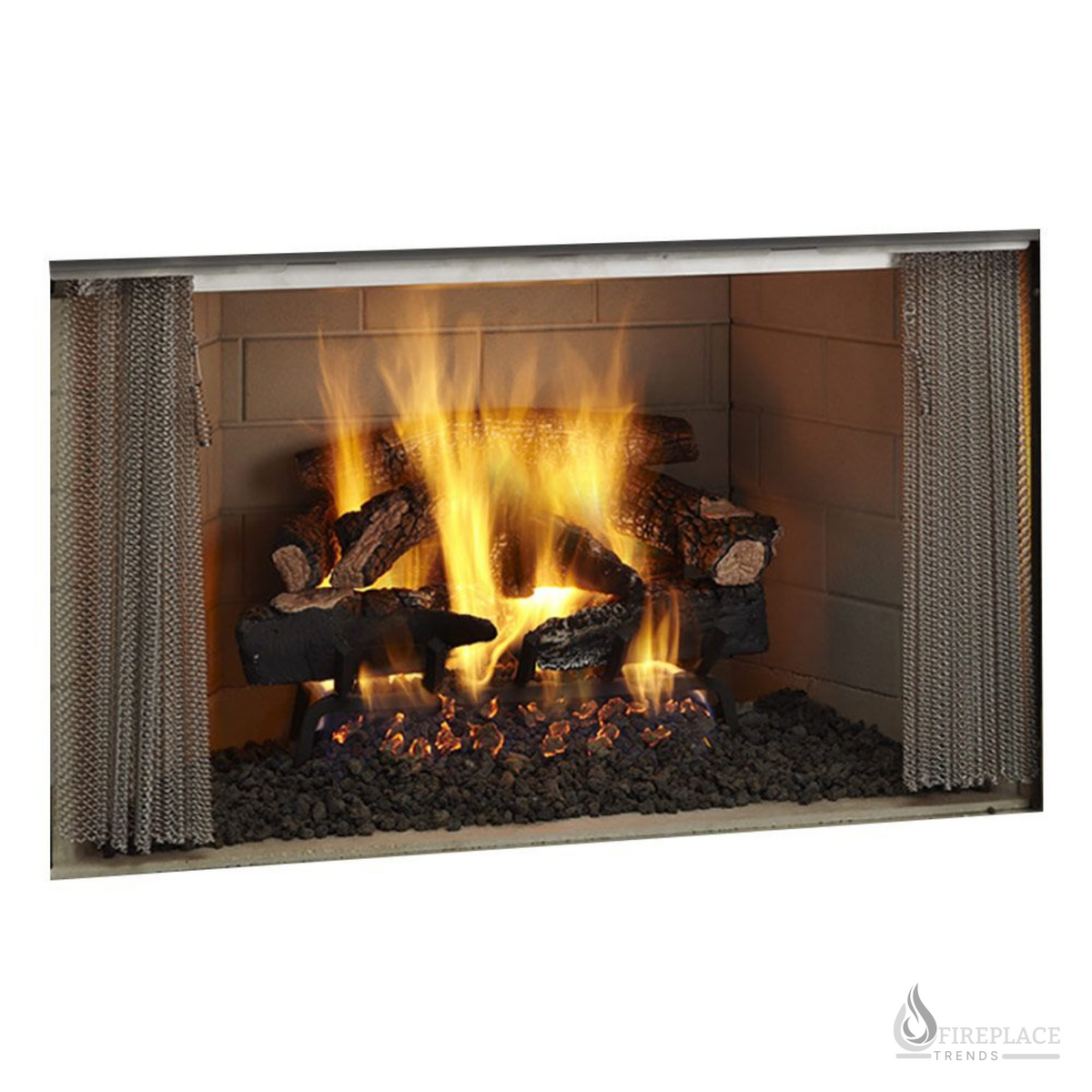 Majestic - Villawood 42" - Outdoor Wood Fireplace Firebox with Refractory Panels