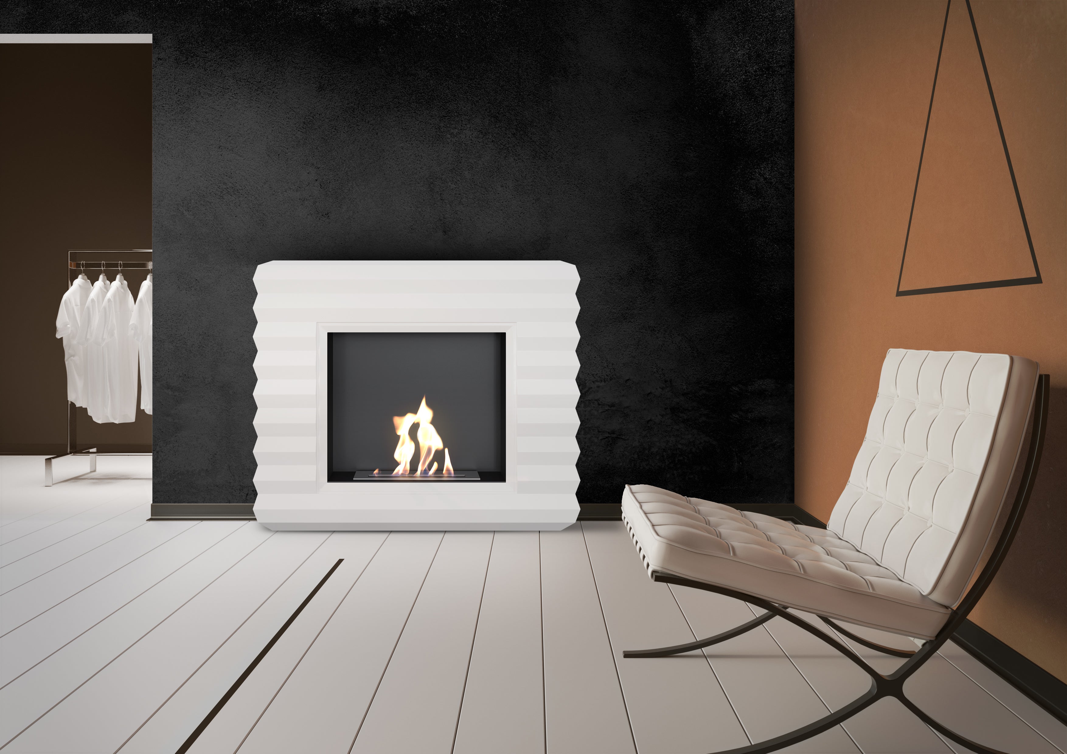 Portal Bio-fireplace PINUS TÜV white