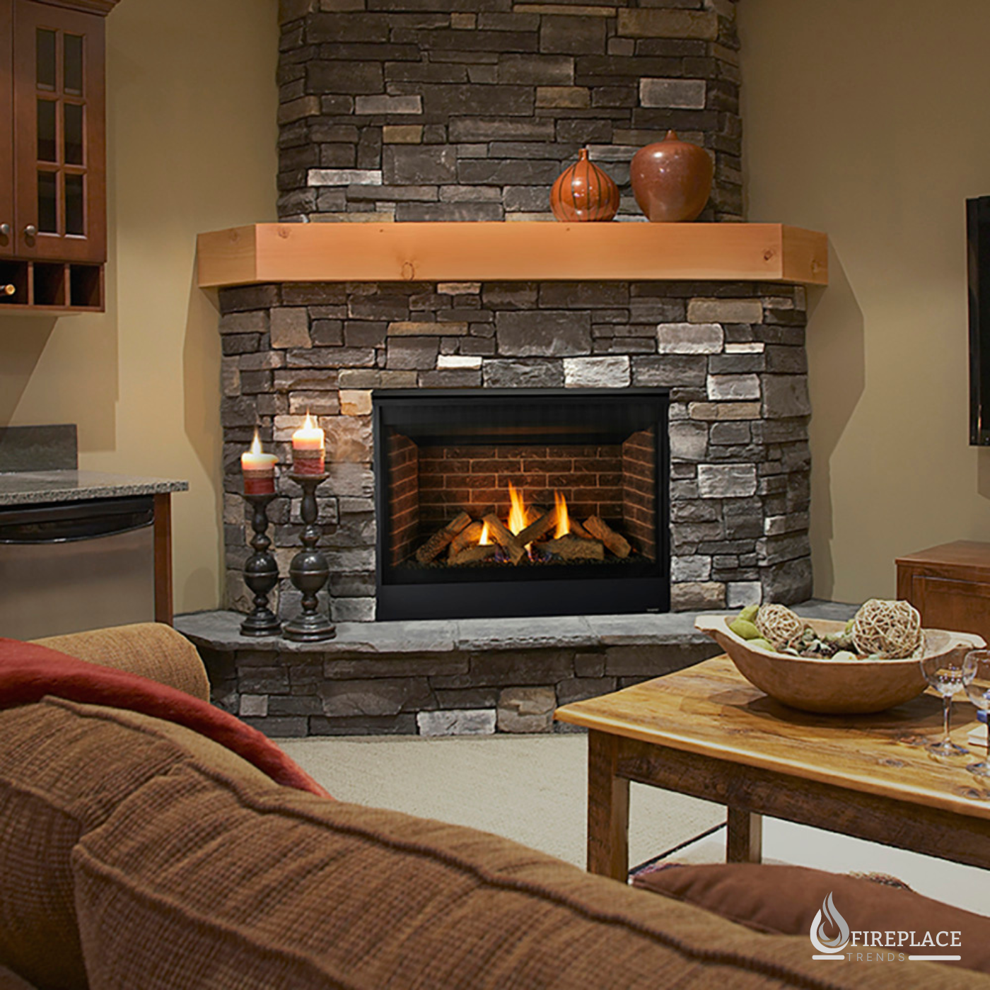 Majestic - Quartz 42" Direct Vent Traditional Gas Fireplace with IntelliFire Touch ignition