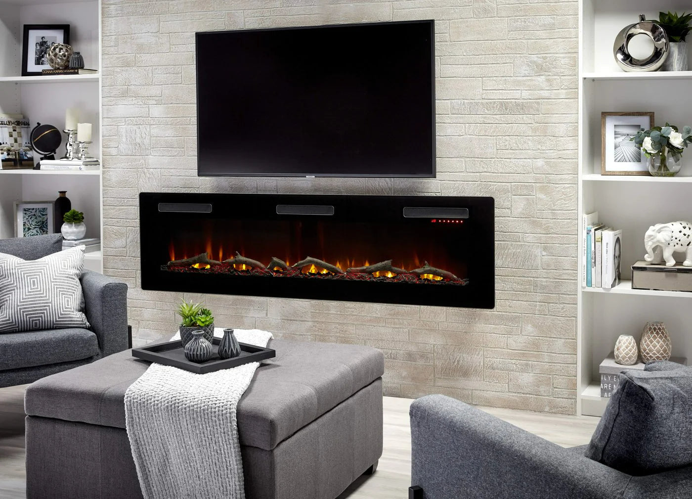Dimplex - Sierra 48", 60", 72" Wall-mounted/Built-In Linear Electric Fireplace | Fireplace Trends