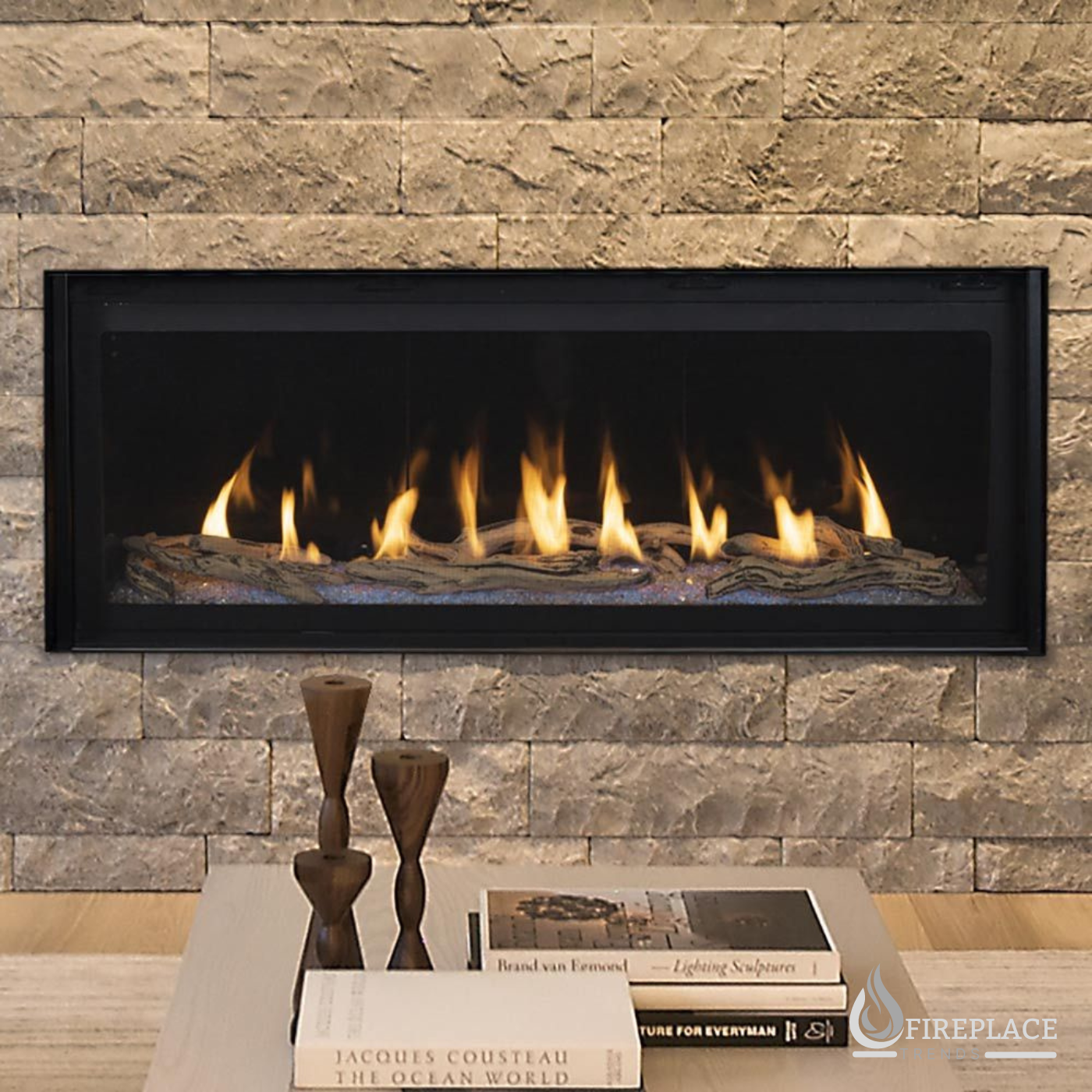 Superior - 60" - Electronic Ignition, Lights Direct Vent Linear Gas Fireplace - DRL 6000 Series