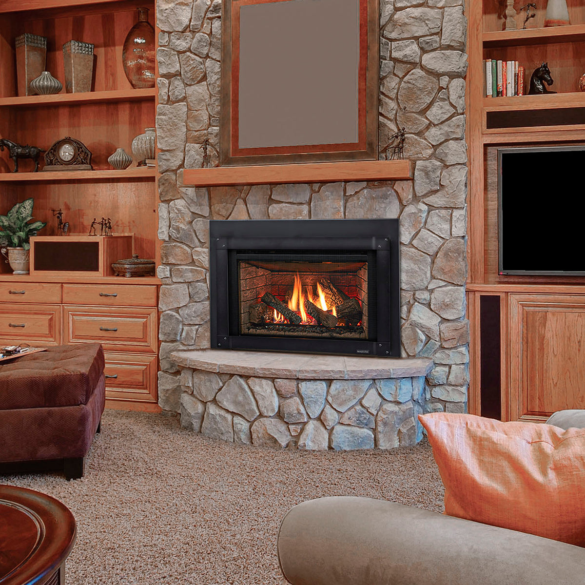 Majestic Trilliant Large 35 Direct Vent Gas Fireplace Insert with Intellifire Touch Ignition System