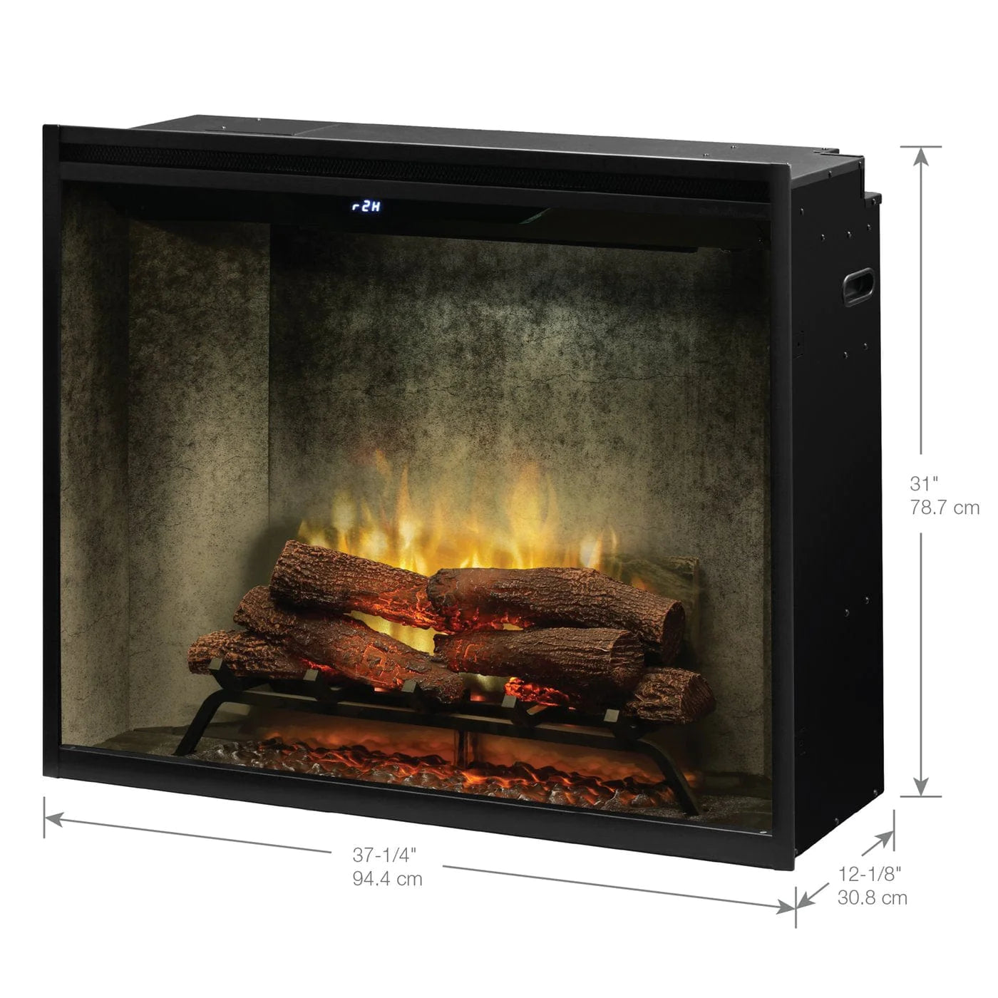 Dimplex - Revillusion® 36" Portrait Built-In Firebox, Weathered Concrete W/Glass - 500002399