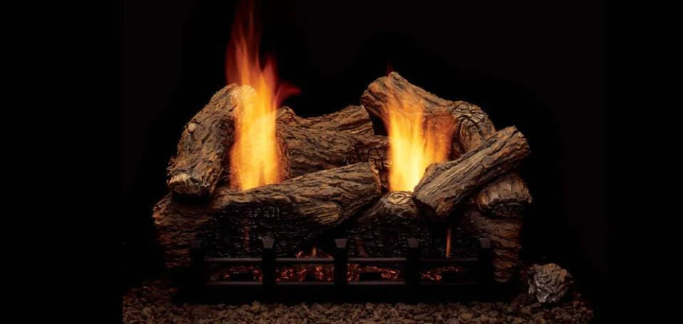Monessen Hearth - 18", 24", 30"  7pc Highland Oak Refractory log set for Natural Blaze VF 18", 24", 30"  Burner - HO18-R, HO24-R, HO30-R