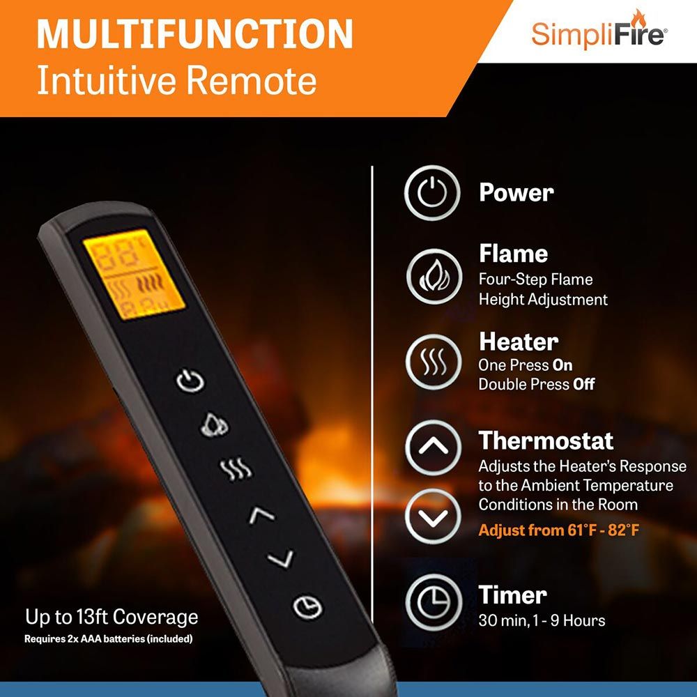 SimpliFire - 30" SimpliFire Built-In Electric Fireplace - SF-BI30-EB | Fireplace Trends