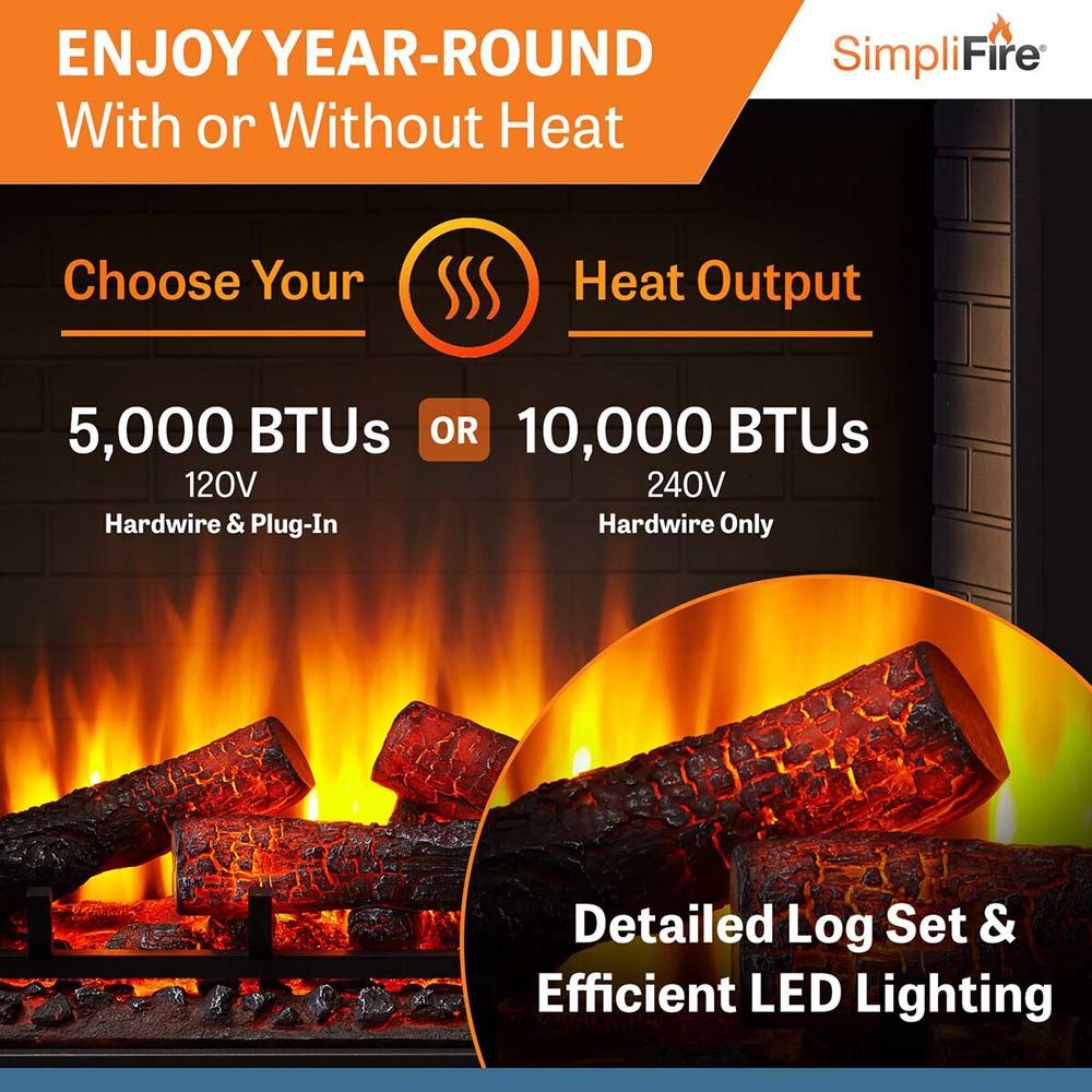 SimpliFire - 30" SimpliFire Built-In Electric Fireplace - SF-BI30-EB | Fireplace Trends