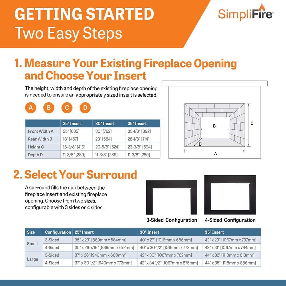SimpliFire - 30" Electric Insert - SF-INS30 | Fireplace Trends