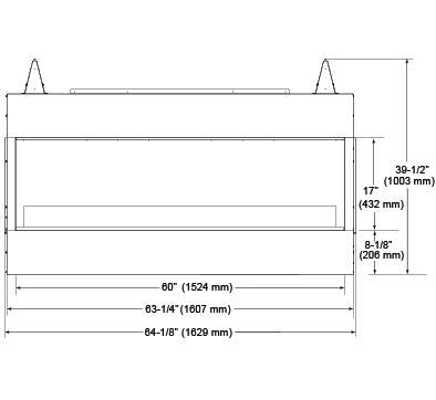 Majestic - Lanai 60 Outdoor Gas Linear Fireplace with IntelliFire Ignition Single-sided