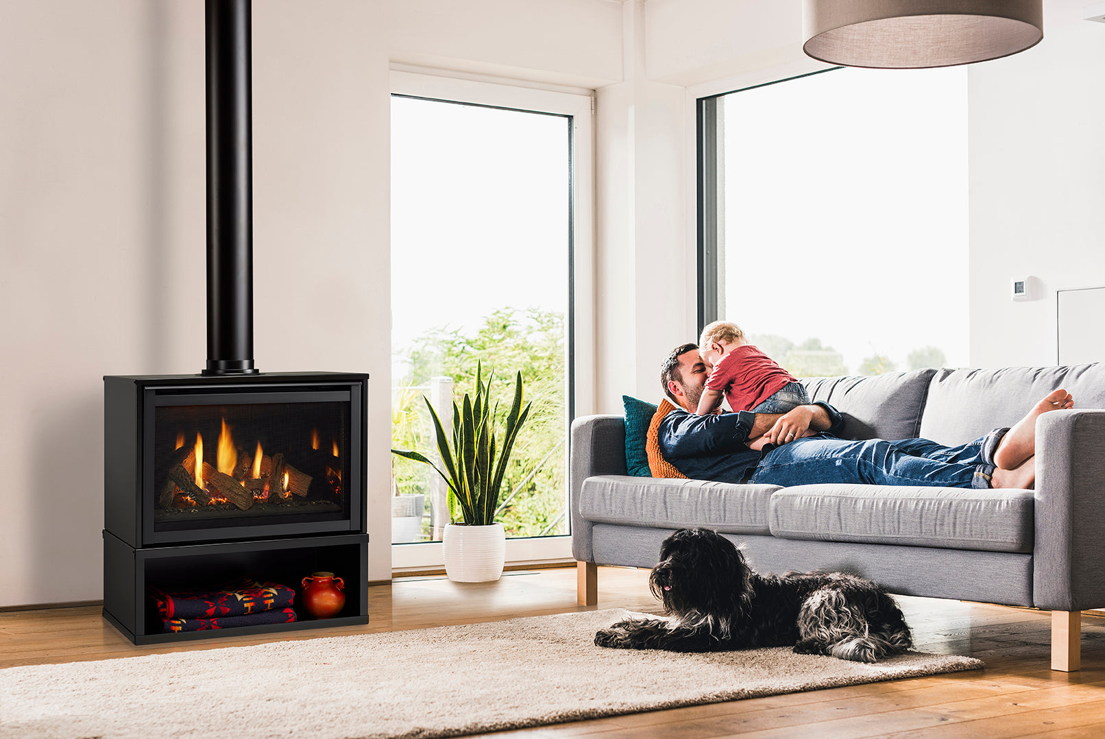 Majestic Ruby Freestanding 30 Direct Vent Gas Stove with intellifire touch system