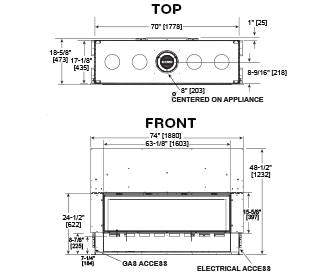 Majestic ECHEL60IN-C Echelon II 60-Inch Direct Vent Gas Fireplace