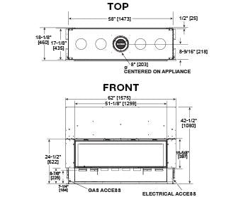 Majestic Echelon II 48 See-Through Direct Vent Linear Gas Fireplace with IntelliFire Touch Ignition System NG